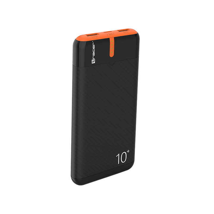 Tracer Powerbank, 10000 mAh, schwarz und orange, USB C, 2A, EnerGo