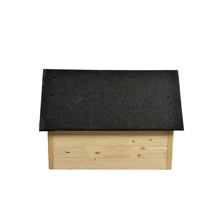 XL-Hundehütte Woodok, isoliert, Holz, groß XL, Selbstmontage und Anstrich, imprägnierte Eiche gebleicht, für Hunde bis 20kg