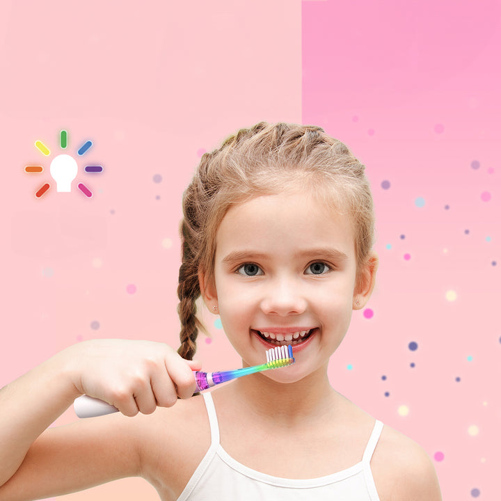 SEAGO Kinder-Schallzahnbürste, rosa, 3 Ersatzzahnbürsten, SG-977 Rosa + SEAGO Kinder-Schallzahnbürste, grün, 3 Spitzen,SG-977 Grün