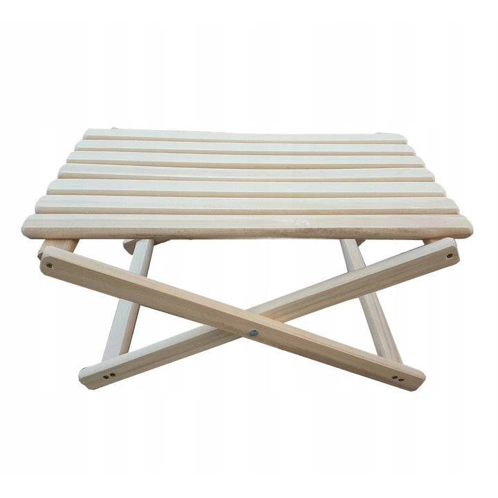 2er Set  2x Liegestühlen, rot gestreift + Couchtisch aus Holz Woodok