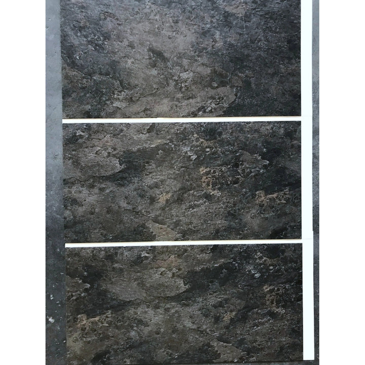 Fliesana selbstklebende Wand- und Bodenfliesen, 3er-Set, wasserfest, Natursteindesign (Schiefer)