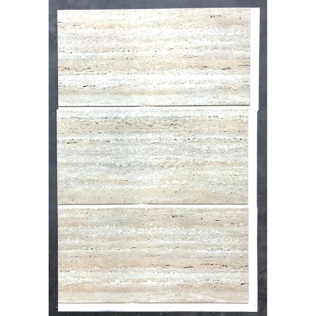 Fliesana selbstklebende Wand- und Bodenfliesen, 3er-Set, wasserfest, Natursteindesign