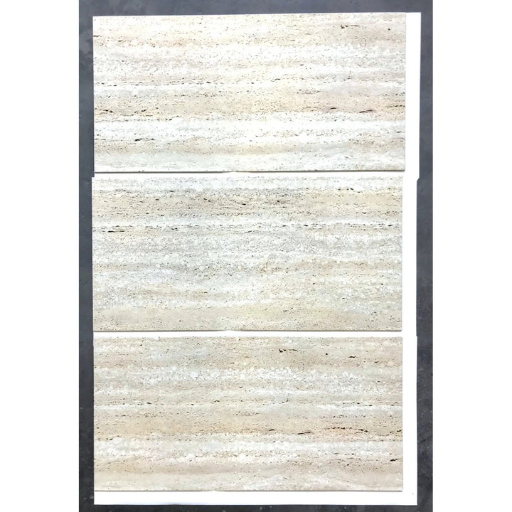 Fliesana selbstklebende Wand- und Bodenfliesen, 3er-Set, wasserfest, Natursteindesign