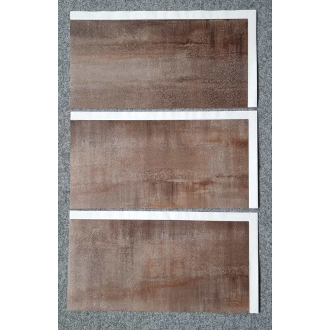 Fliesana selbstklebende Wand- und Bodenfliesen, 3er-Set, wasserfest, Natursteindesign, rostfarben
