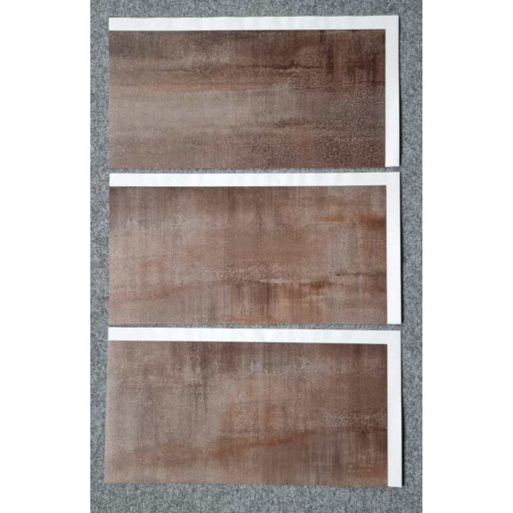 Fliesana selbstklebende Wand- und Bodenfliesen, 3er-Set, wasserfest, Natursteindesign, rostfarben