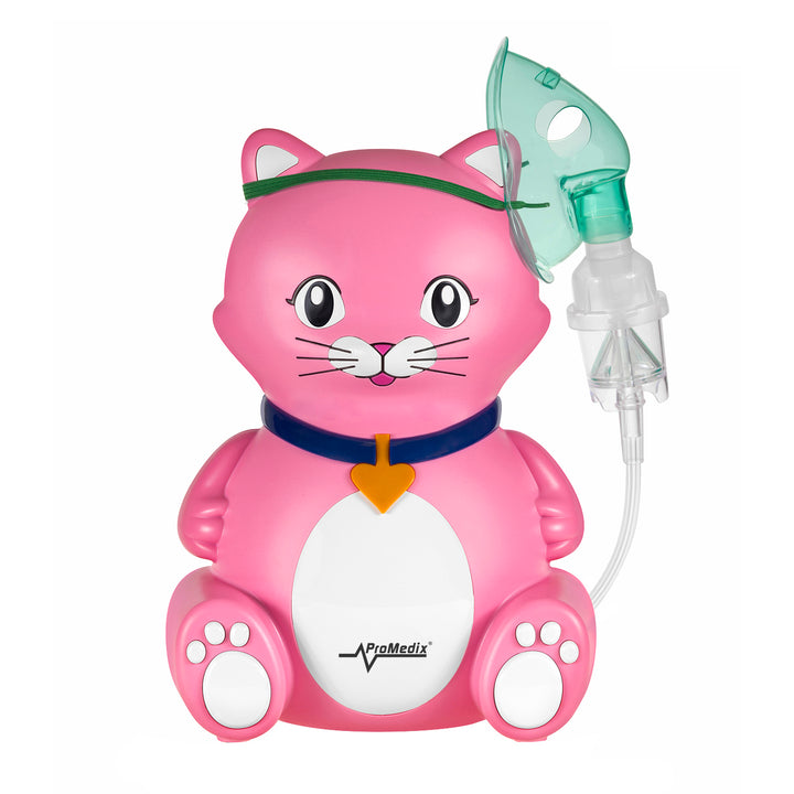 Promedix Katze Inhalator für Kinder, Set Vernebler, Masken, Filter, PR-816 + Promedix PR-960 Infrarot berührungsloses medizinisches Thermometer