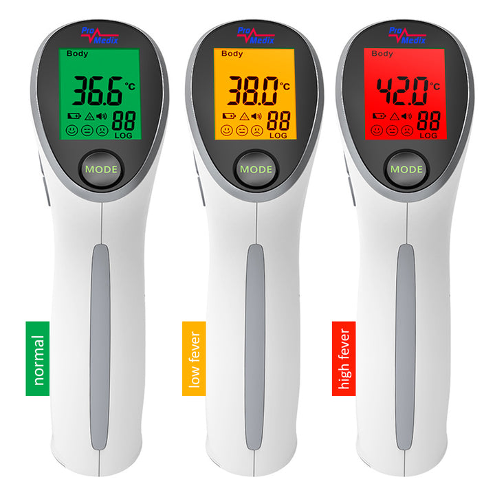 Promedix Katze Inhalator für Kinder, Set Vernebler, Masken, Filter, PR-816 + Promedix PR-960 Infrarot berührungsloses medizinisches Thermometer