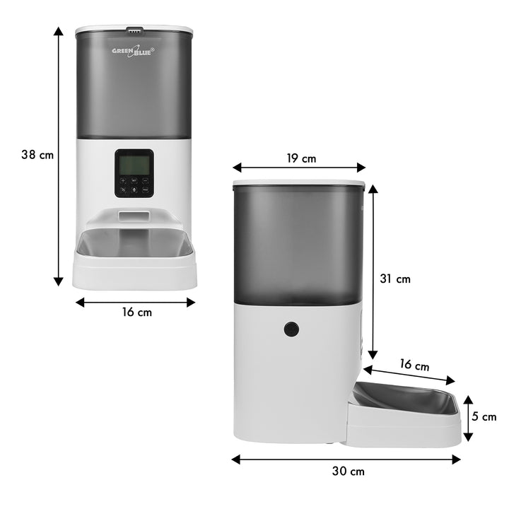 GreenBlue GB392 automatischer Wasserspender für Haustiere + GreenBlue GB393 automatischer Futterspender für Haustiere + 60x40cm, + 50x Trainingspads, GB495