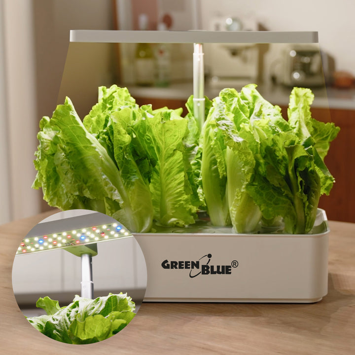 GreenBlue Intelligentes Indoor-Pflanzenaufzuchtsystem, SMART-Topf, 4L Fassungsvermögen, für 12 Pflanzen, Vollspektrum-LEDs, GB133