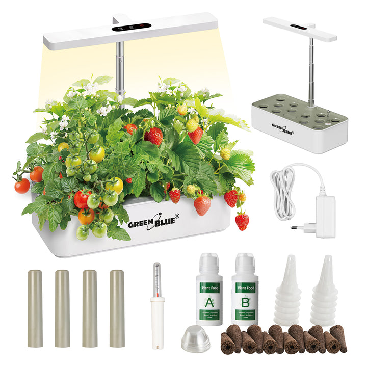 GreenBlue Intelligentes Indoor-Pflanzenaufzuchtsystem, SMART-Topf, 4L Fassungsvermögen, für 12 Pflanzen, Vollspektrum-LEDs, GB133
