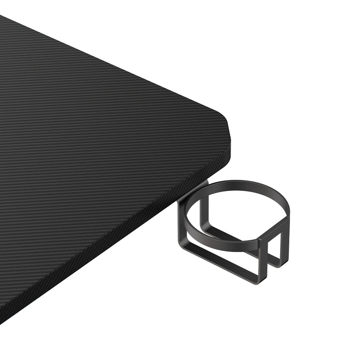 NanoRS Gaming-Tisch, schwarz, mit Kopfhörer- und Becherhalter, max. 75kg, Abmessungen 1200x600x750mm, RS101