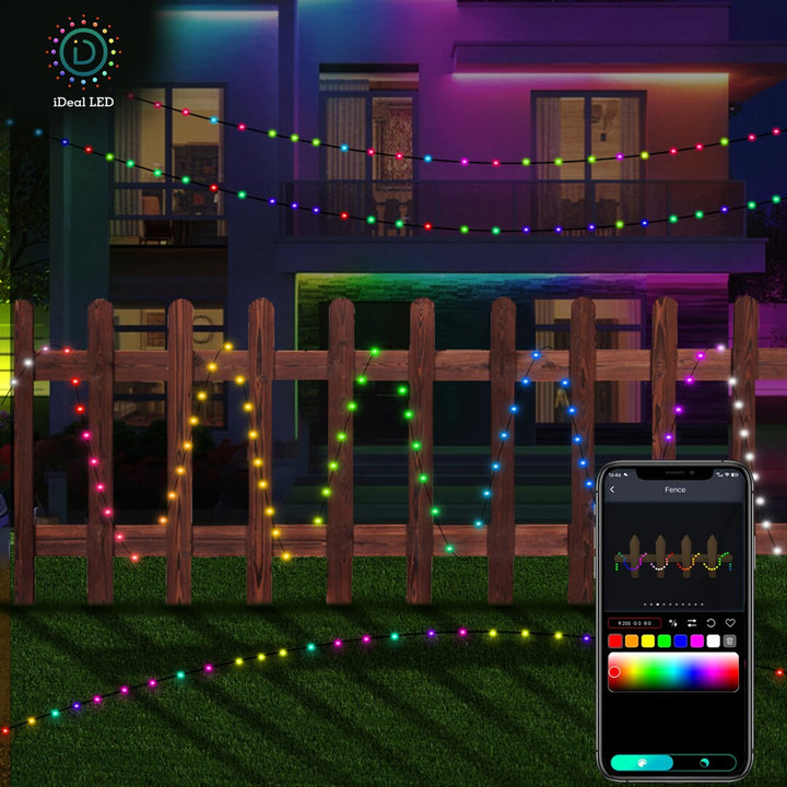 Rabalux Außenbeleuchtung, RGB LED String, IP44, Wi-Fi, Bluetooth, Biri