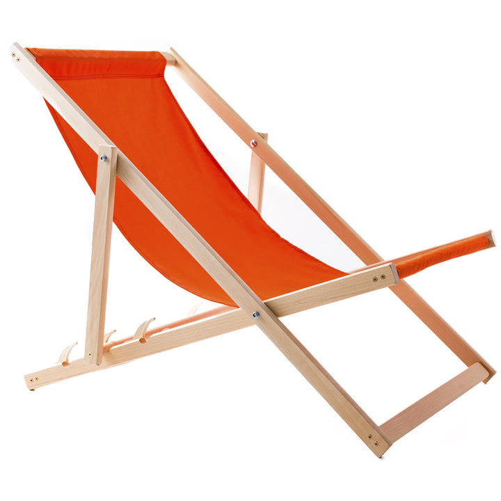 Set aus vier Liegestühlen, orange, Woodok, montiert