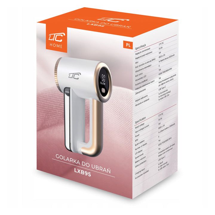 Kabelloser Fusselrasierer mit Display LTC, LED-Display, 3 Geschwindigkeiten, LXB95