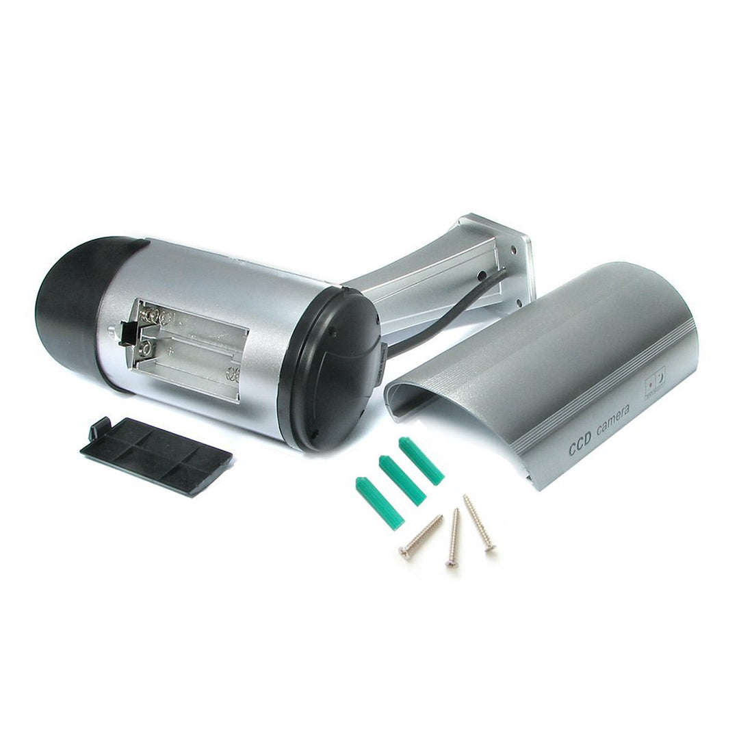 Kamera-Attrappe mit blinkender LED IR1100 S IR outdoor, silber, 2 Stück