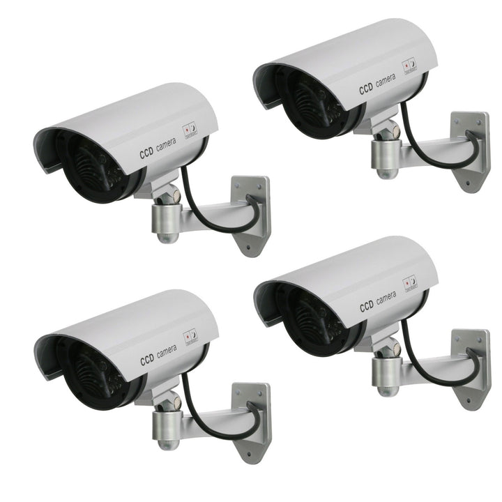 Kamera-Attrappe mit blinkender LED IR1100 S IR outdoor, silber, 4 Stück