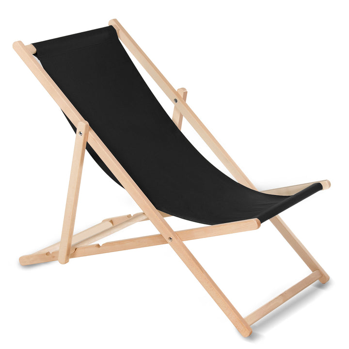 GreenBlue GB183 Liegestuhl aus Buchenholz, 4 Stück Schwarz