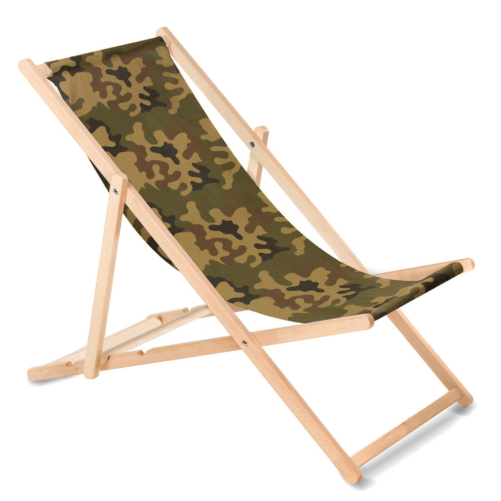 GreenBlue GB183 Liegestuhl aus Buchenholz camo grün, 4 Stück