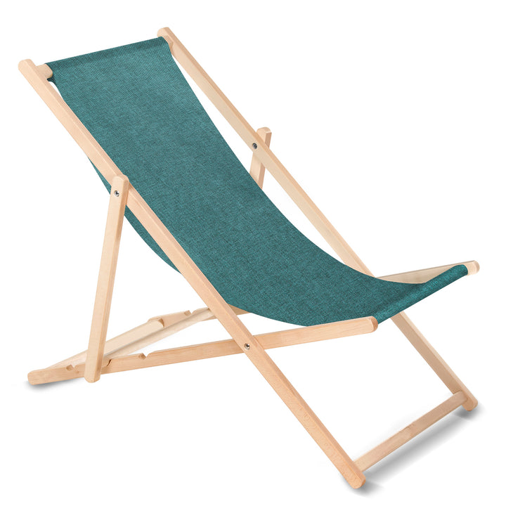 GreenBlue GB183M Liegestuhl aus Buchenholz melange türkis, 4 Stück