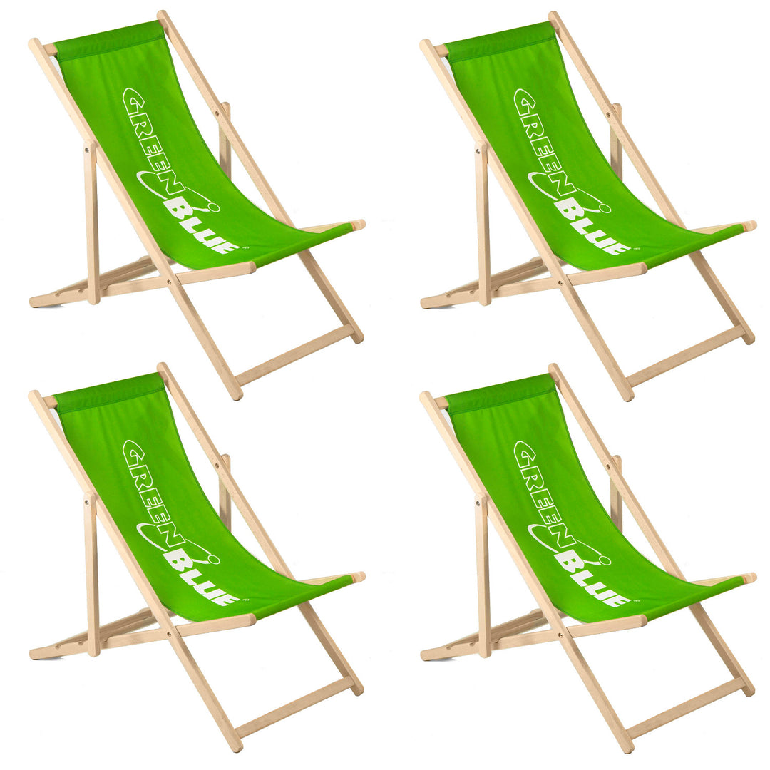 GreenBlue GB183 Buche Liegestuhl mit eigenem Druck, 4 Stück
