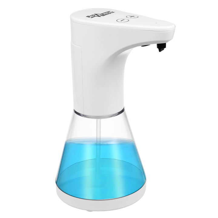 Promedix automatischer Seifenspender, Spenderbehälter für Flüssigseifen, Desinfektionsflüssigkeiten, 480ml, 4xAA PR-530 + 4x Varta Industrial LR6/AA R-06 Batterien
