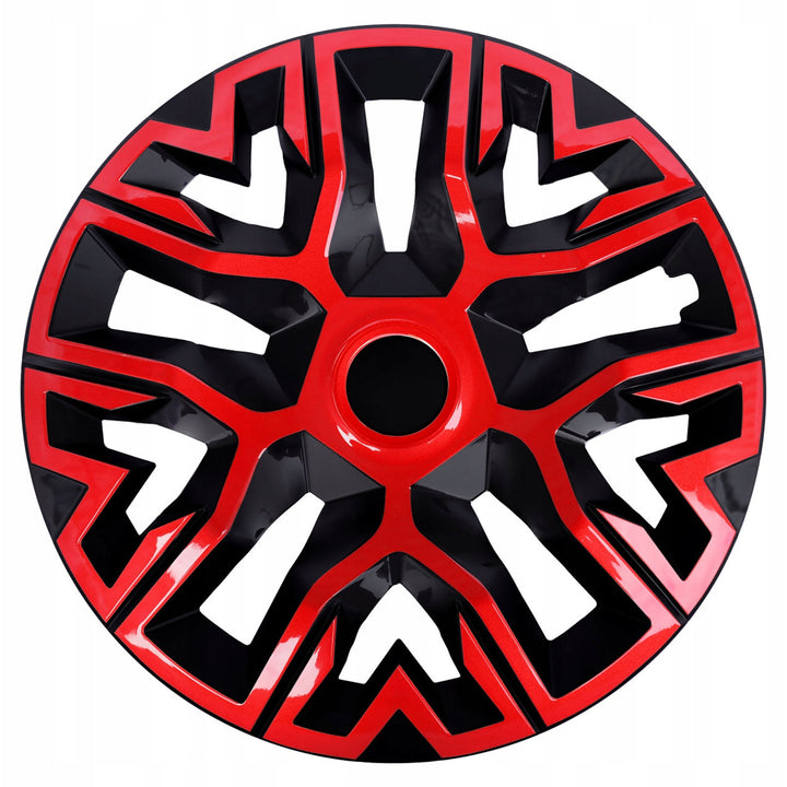 15'' NRM The Best Bicolor rot/schwarz Universal Radkappen 4 Stück