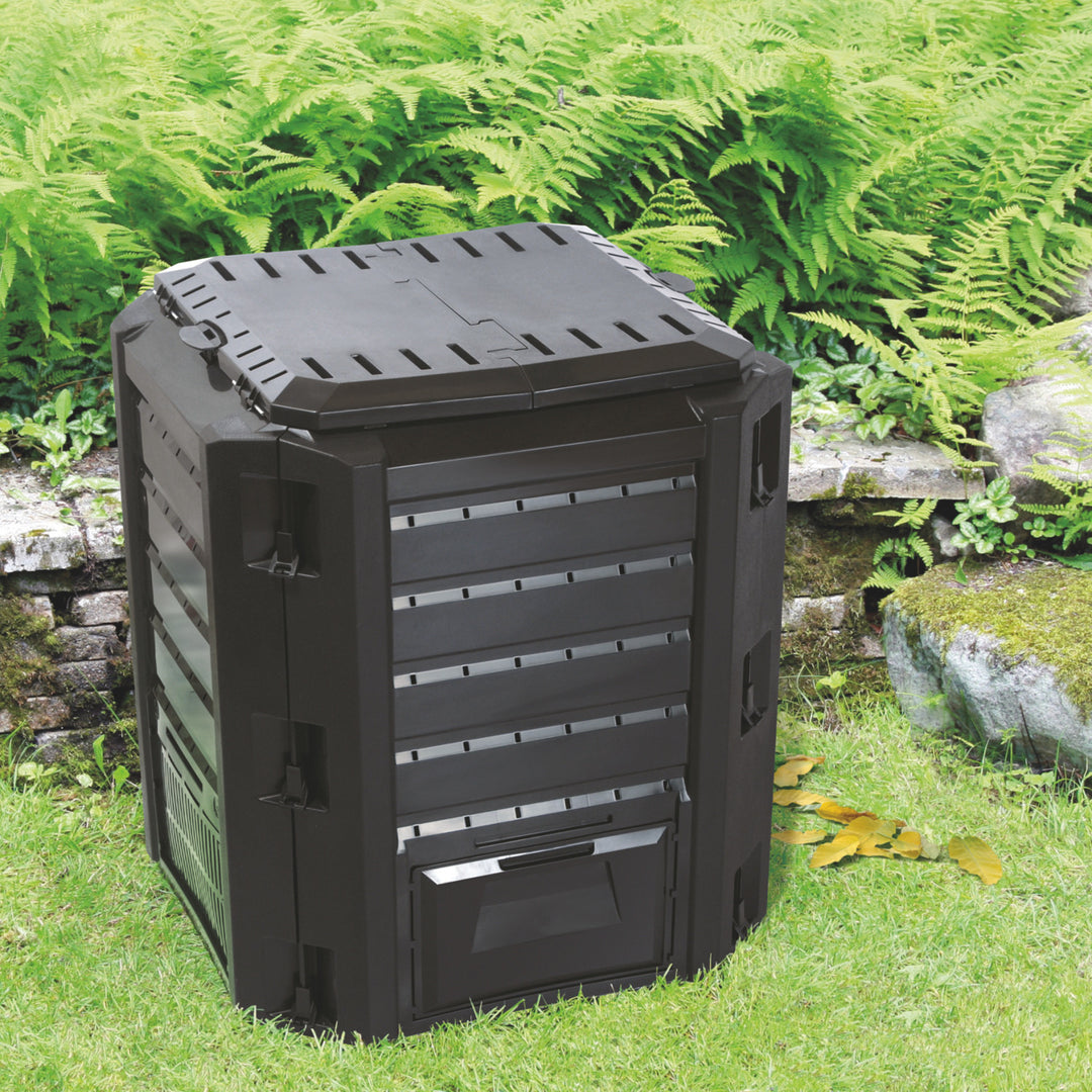 Prosperplast Komposter, frostsicher, 380l, schwarz, Compogreen
