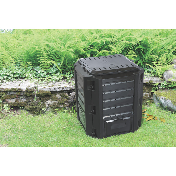Prosperplast Komposter, frostsicher, 380l, schwarz, Compogreen