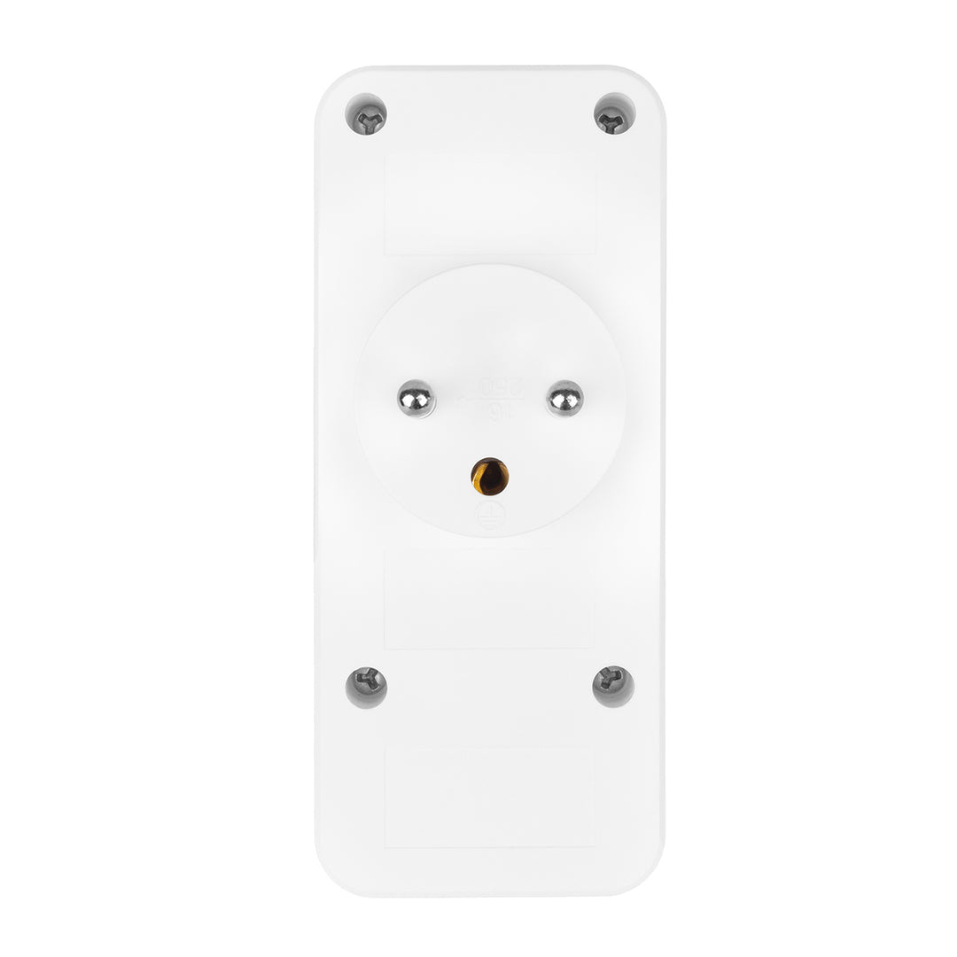 Stromanschluss x3 + 4xUSB Maclean, 3-Steckdosen-Verteiler, 2xUSB A, 2xUSB C PD 20W, 1x16A + 2x6A, MCE248 F/W