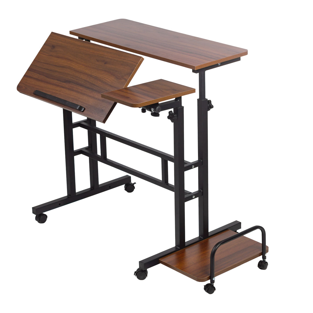 Maclean mobiler Laptop-Tisch, schwarz, Platte 80x60cm, 50kg max, Höhenverstellung 67-115 cm, MC-124 B