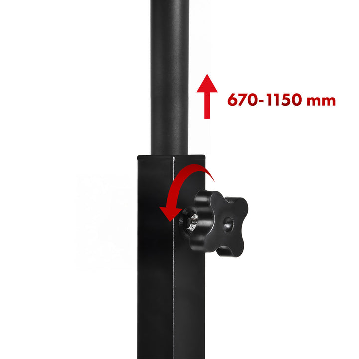 Maclean mobiler Laptop-Tisch, schwarz, Platte 80x60cm, 50kg max, Höhenverstellung 67-115 cm, MC-124 B