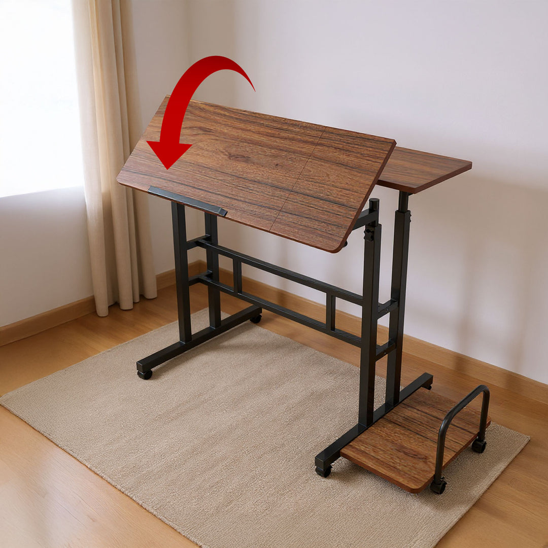 Maclean mobiler Laptop-Tisch, schwarz, Platte 80x60cm, 50kg max, Höhenverstellung 67-115 cm, MC-124 B