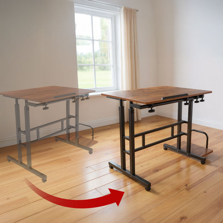 Maclean mobiler Laptop-Tisch, schwarz, Platte 80x60cm, 50kg max, Höhenverstellung 67-115 cm, MC-124 B