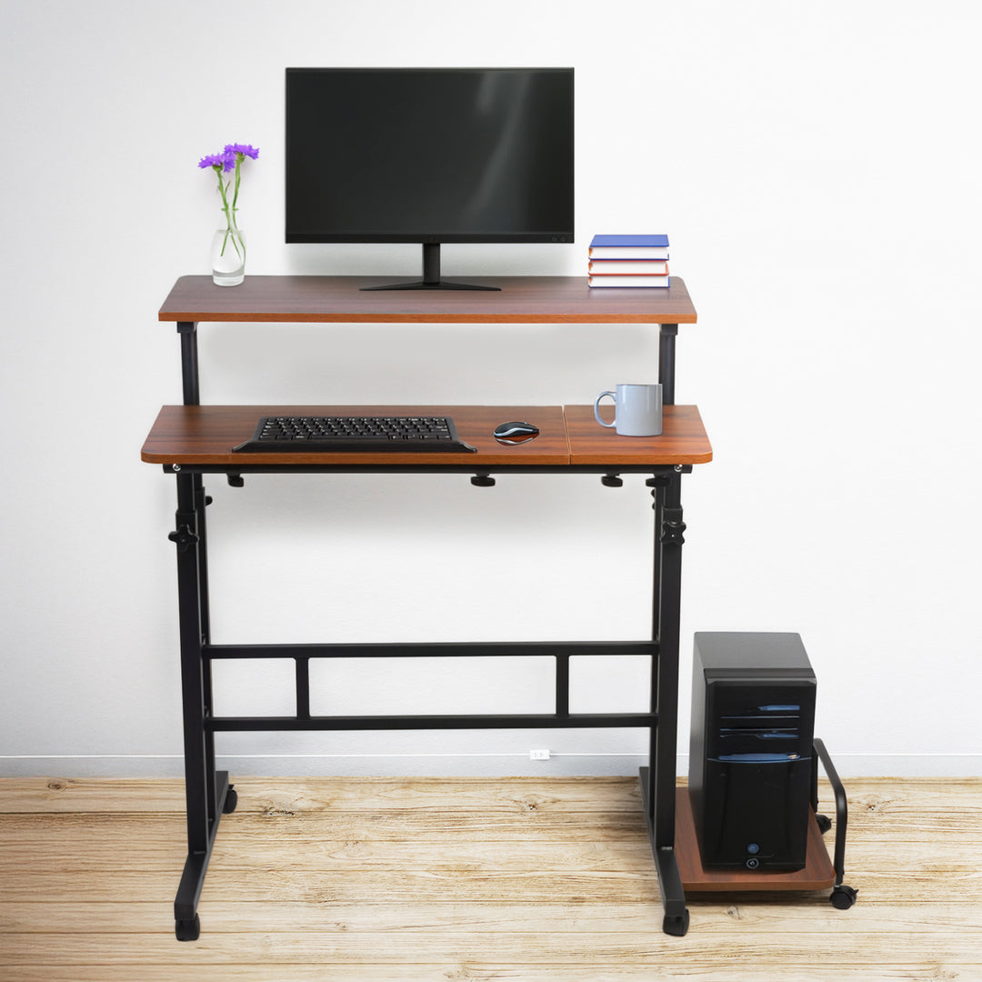 Maclean mobiler Laptop-Tisch, schwarz, Platte 80x60cm, 50kg max, Höhenverstellung 67-115 cm, MC-124 B