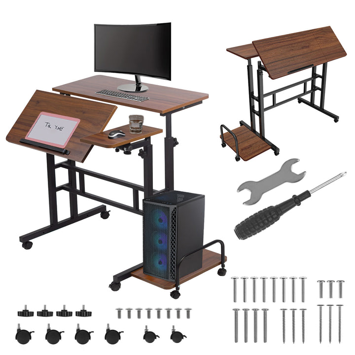 Maclean mobiler Laptop-Tisch, schwarz, Platte 80x60cm, 50kg max, Höhenverstellung 67-115 cm, MC-124 B
