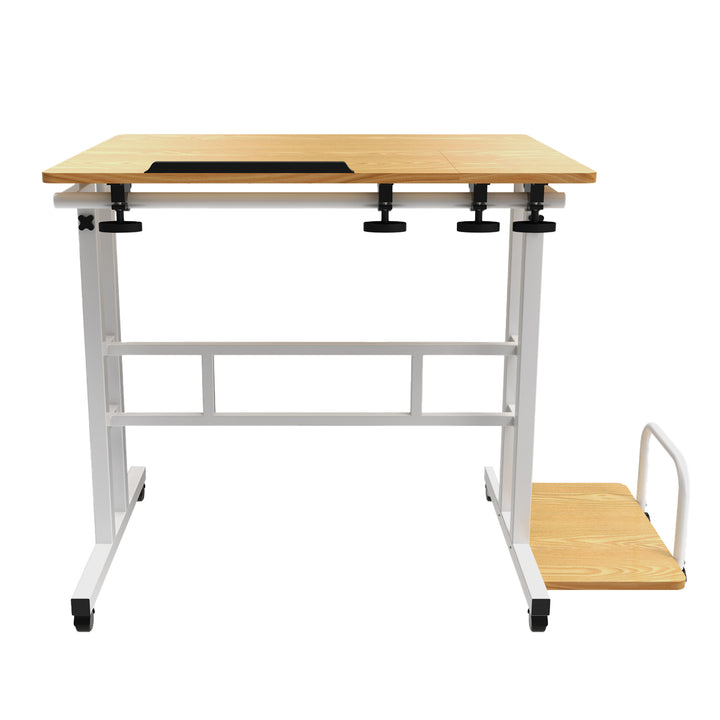 Mobiler Laptop-Tisch Maclean, weiß, Platte 80x60cm, 50kg max, Höhenverstellung 67-115cm , MC-124 W
