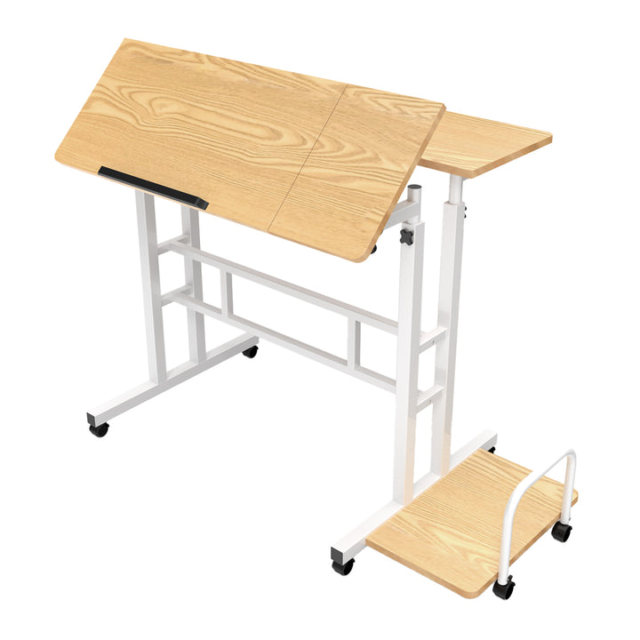 Mobiler Laptop-Tisch Maclean, weiß, Platte 80x60cm, 50kg max, Höhenverstellung 67-115cm , MC-124 W