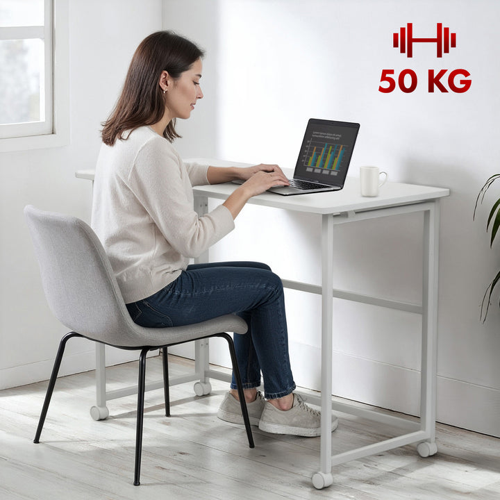 Maclean Klapptisch, weiß, mobil, Platte 100x50cm, max. 50kg, MC-1250 W