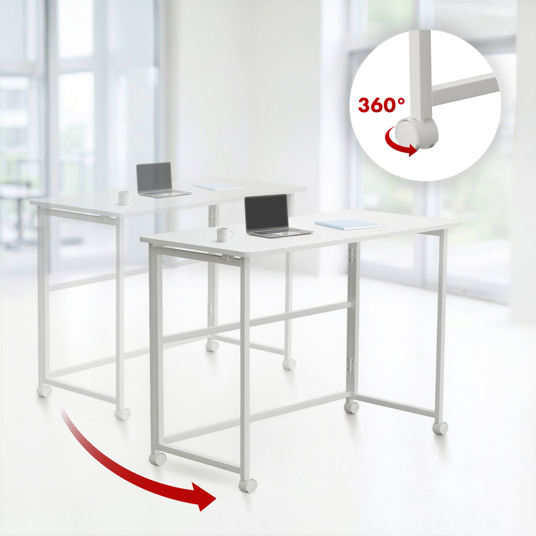 Maclean Klapptisch, weiß, mobil, Platte 100x50cm, max. 50kg, MC-1250 W