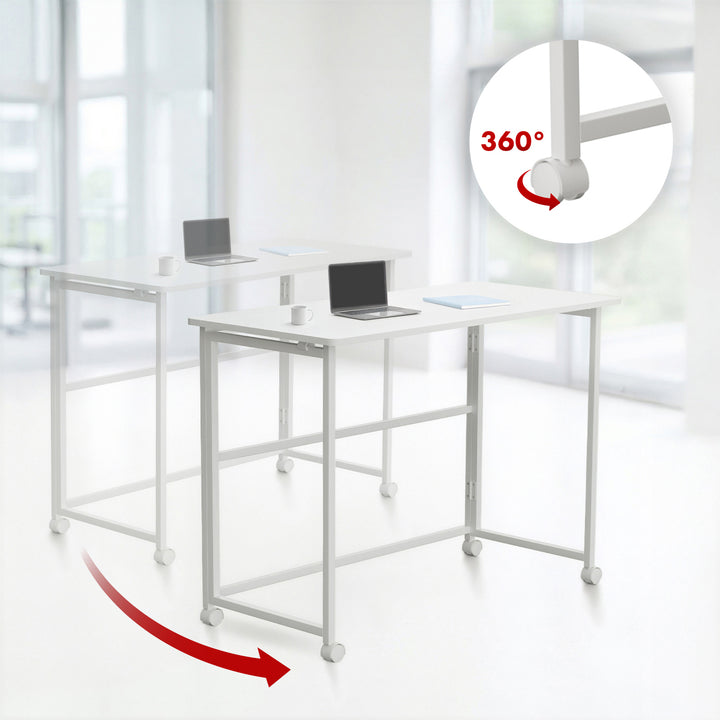 Maclean Klapptisch, weiß, mobil, Platte 100x50cm, max. 50kg, MC-1250 W