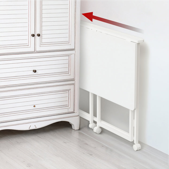Maclean Klapptisch, weiß, mobil, Platte 100x50cm, max. 50kg, MC-1250 W