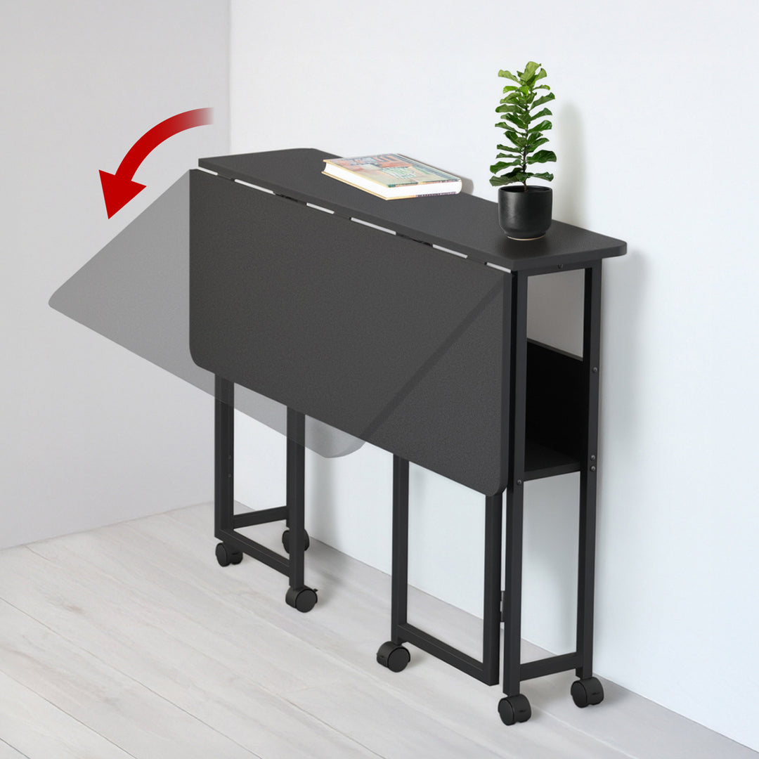 Maclean Klapptisch, schwarz, mobil, Platte 100x58cm, max. 50kg, MC-126 B
