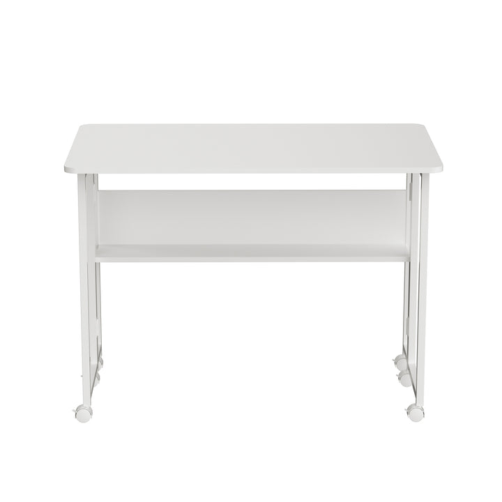 Maclean Klapptisch, weiß, fahrbar, Platte 100x58cm, max. 50kg, MC-126 W
