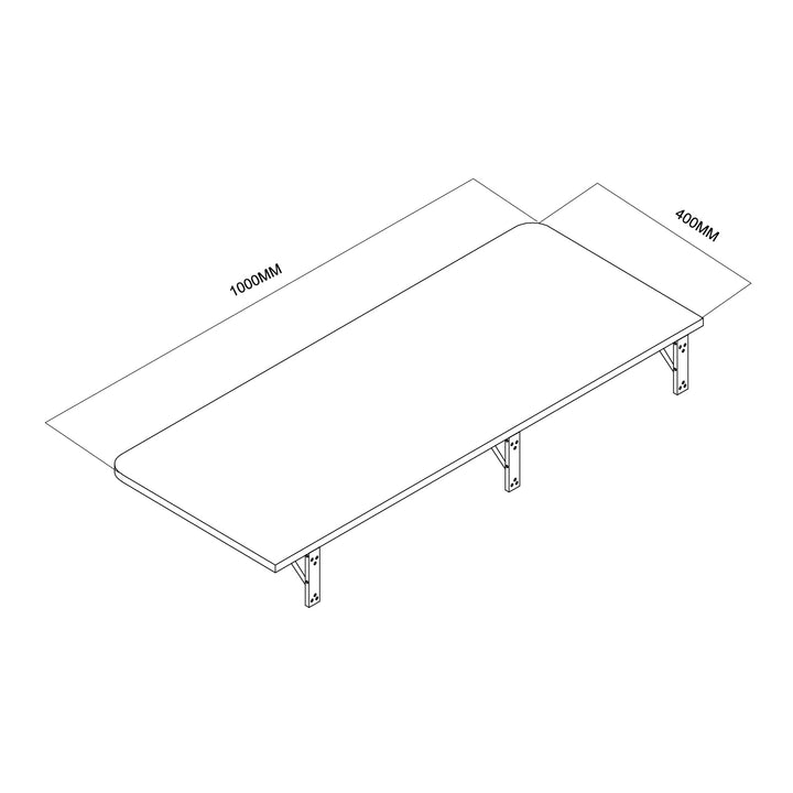 Maclean Klappregal/Aufsatz, schwarz, 100x40 cm, max 50 kg, MC-128 B