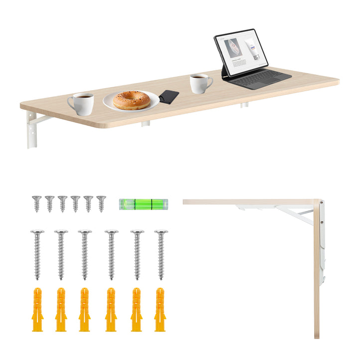 Maclean Klappbares Regal / Tischplatte, helle Holzfarbe, 100x40cm, max. 50 kg, MC-128 WD