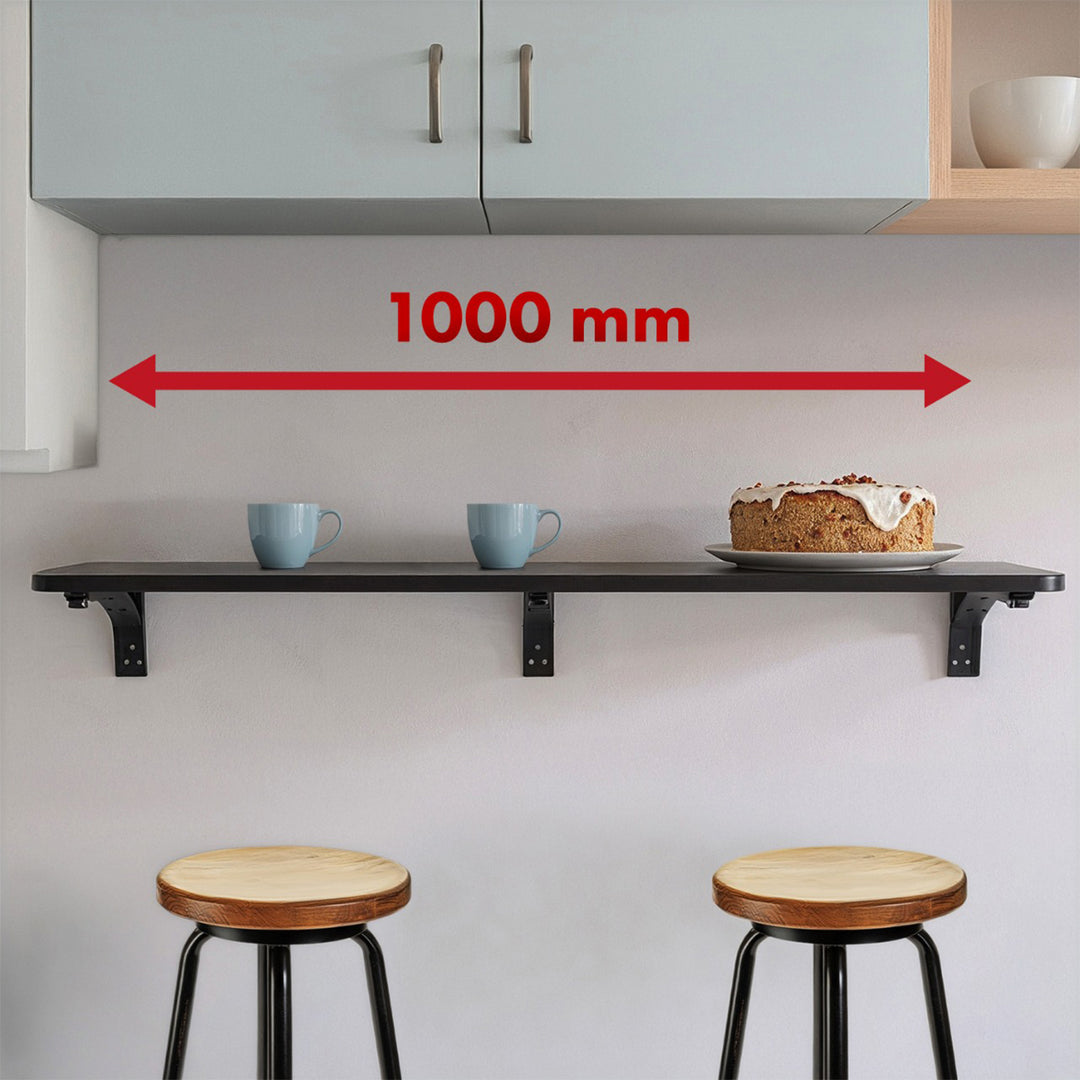 Maclean Klappbares Regal/Aufsatz, schwarz, 100x20 cm, max. 50 kg, MC-129 B