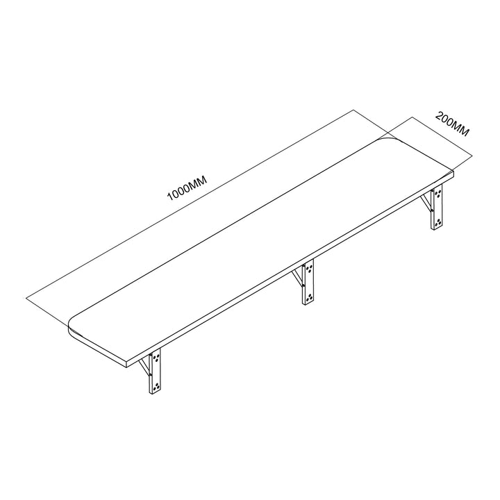 Klappregal/Aufsatz Maclean, helle Holzfarbe, 100x20 cm, max.50 kg, MC-129 WD