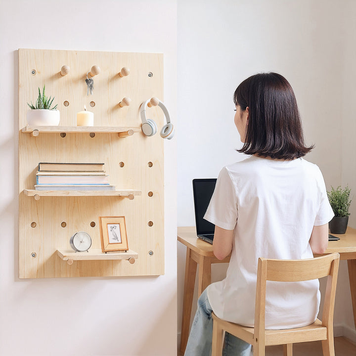 Holz-Whiteboard-Organizer Maclean, helle Holzfarbe, 40x60 cm, max. 20 kg, MC-130 WD