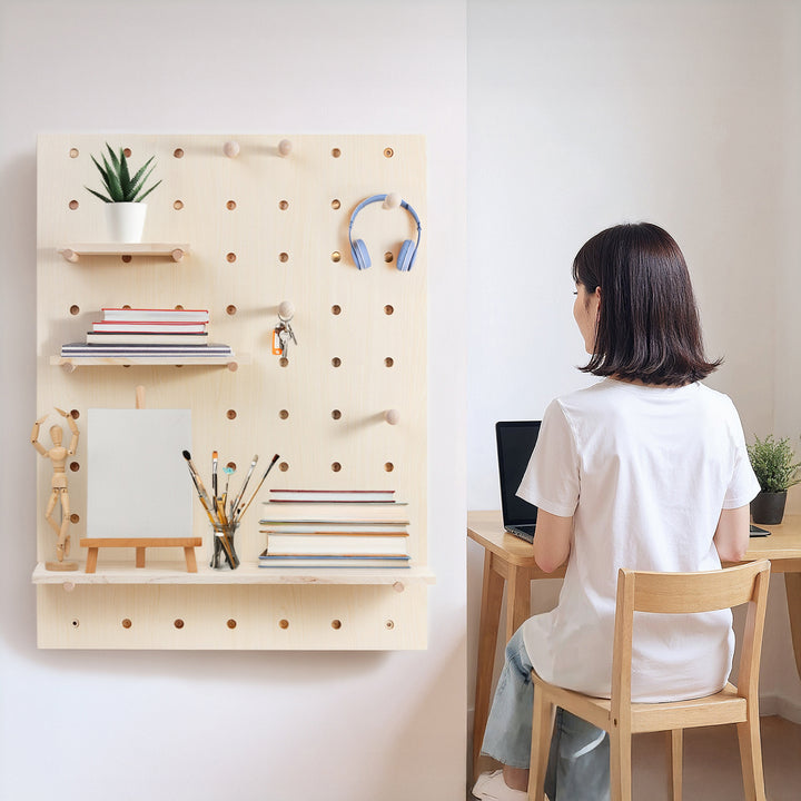 Holz-Whiteboard-Organizer Maclean, helle Holzfarbe, 60x80 cm, max. 20 kg, MC-131 WD