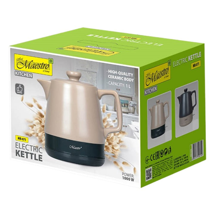 Keramik-Wasserkocher 1l Maestro MR-071 Beige 1000W, UK-Stecker